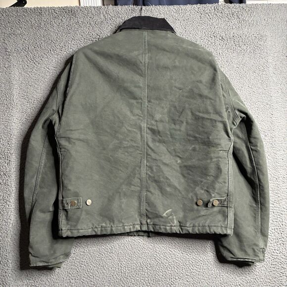 Vintage Carhartt Arctic Detroit Jacket Mens Medium J22 MOS Green Quilted Canvas - Picture 11 of 14